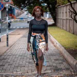 patchwork midi skirt
